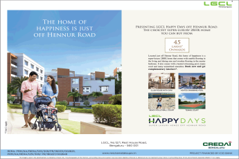 Book 2 BHK home  starting at Rs 45 Lakhs at LGCL Happy Days, Bangalore
