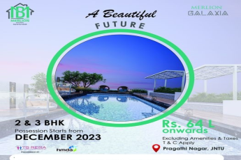 Book 2 & 3 BHK Rs. 64 Lac onwards possession starts from December 2023 at Merlion Galaxia, Hyderabad