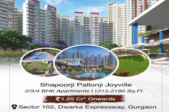 Book 2, 3 and 4 BHK apartments Rs 1.25 Cr onwards at Shapoorji Pallonji Joyville in Sec 102, Gurgaon