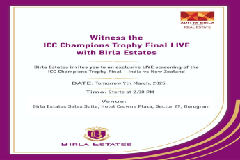 Witness the ICC Champions Trophy Final LIVE with Birla Estates, March 9, 2025, Gurugram