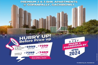 Phase 2 possession by April 2024 at Honer Aquantis, Hyderabad