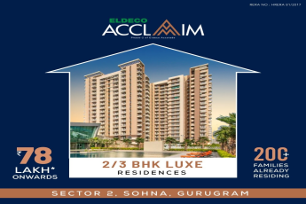 Luxury 2/3 BHK homes Rs 78 Lac onwards at Eldeco Acclaim in Sohna, Gurgaon