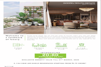 Introducing 20:80 payment plan at Godrej South Estate in New Delhi