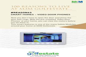 Pre-installed 'Video Door Phones' at your home in M3M Golf Estate