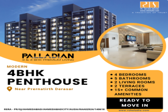 Ready to move in modern 4 BHK penthouse at R Sheladia Palladian, Ahmedabad
