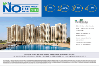 No hassles and no EMIs on a ready-to-move-in residence at M3M Woodshire in Sector 107, Gurgaon