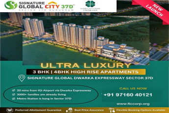 Signature Global City 37D: Embrace Ultra Luxury with 3 and 4 BHK Apartments in Gurugram