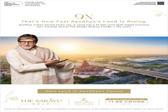 Claim Your Piece of Ayodhya’s Prime Land at The Sarayu Gold by HoABL x The Leela, Starting at ₹1.99 Crore!