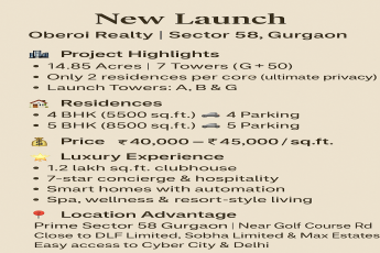 Discover Oberoi Realty's New Launch in Gurgaon || Exclusive Launch: Oberoi Realty Sector 58 || Experience Luxury at Oberoi Realty's Latest Project