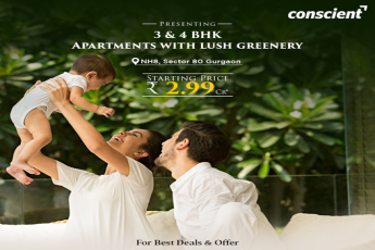 Conscient Apartments: Serene 3 & 4 BHK Homes Amidst Greenery in NH8, Sector 80 Gurgaon