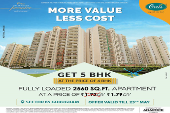 Fully loaded 2650 sqft apartments Rs 1.79 Cr at Orris Aster Court Premier in Gurgaon
