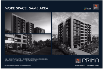 More space within same area at Sun Prima in Ahmedabad