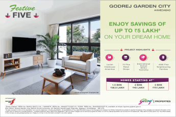 Enjoy savings of up to Rs 5 Lakh on your dream home at Godrej Garden City, Ahmedabad
