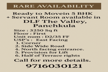 Secure Your 5 BHK Dream Home in Panchkula || Rare 5 BHK Opportunity in DLF The Valley || Move Into Luxury: 5 BHK + Servant Room