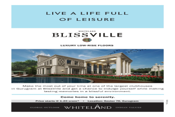 Luxury low rise floors at Whiteland Blissville in Sector 76, Gurgaon