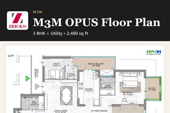 M3M OPUS: A 2,400 sq ft 3 BHK + Utility (2,400 sq ft)