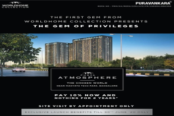 Pay 10% now and nothing for 2 years at Purva Atmosphere in Bangalore