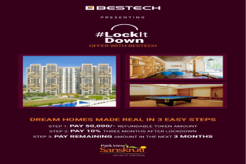Pay Rs 50000 to book at Bestech Park View Sanskruti in Gurgaon