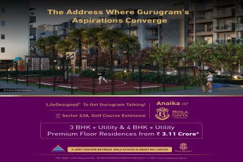 Book 3 BHK + Utility & 4 BHK + Utility Premium floor residences Rs 3.11 Cr at Birla Navya, Gurgaon