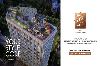 Spacious 2 BHK with deck Rs 1.99 Cr onwards at Platinum 53 West, Mumbai