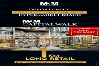 Opportunity to own a space leased to a prominent hypermarket brand at M3M Capital Walk in Sector 113, Gurgaon
