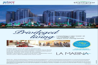 Adani Shantigram La Marina launching 4 & 5 bhk apartments starting at Rs.1.86 Cr. in Ahmedabad