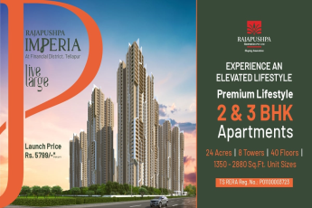 A premium lifestyle 2 & 3 BHK apartments at Rajapushpa Imperia in Financial District, Tellapur, Hyderabad