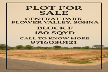 Plot for Sale in Sohna || Secure Your Future in Central Park Flower Valley || Exclusive Plot in Block F