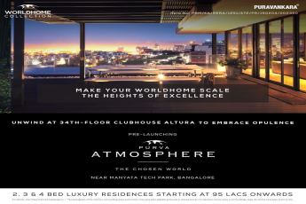 Unwind at 34th-floor clubhouse altura to embrace opulence at Purva Atmosphere in Bangalore