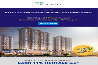 Enjoy 36 months lease guarantee at M3M Capital Walk in Sector 113, Gurgaon