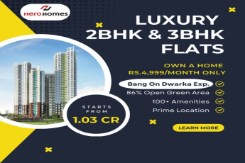 Own a home Rs 4999 per month olny at Hero Homes in Sector-104, Gurgaon