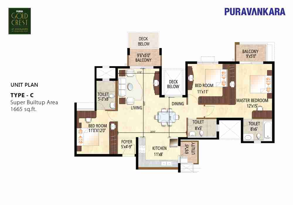 Purva Gold Crest Floor Plan