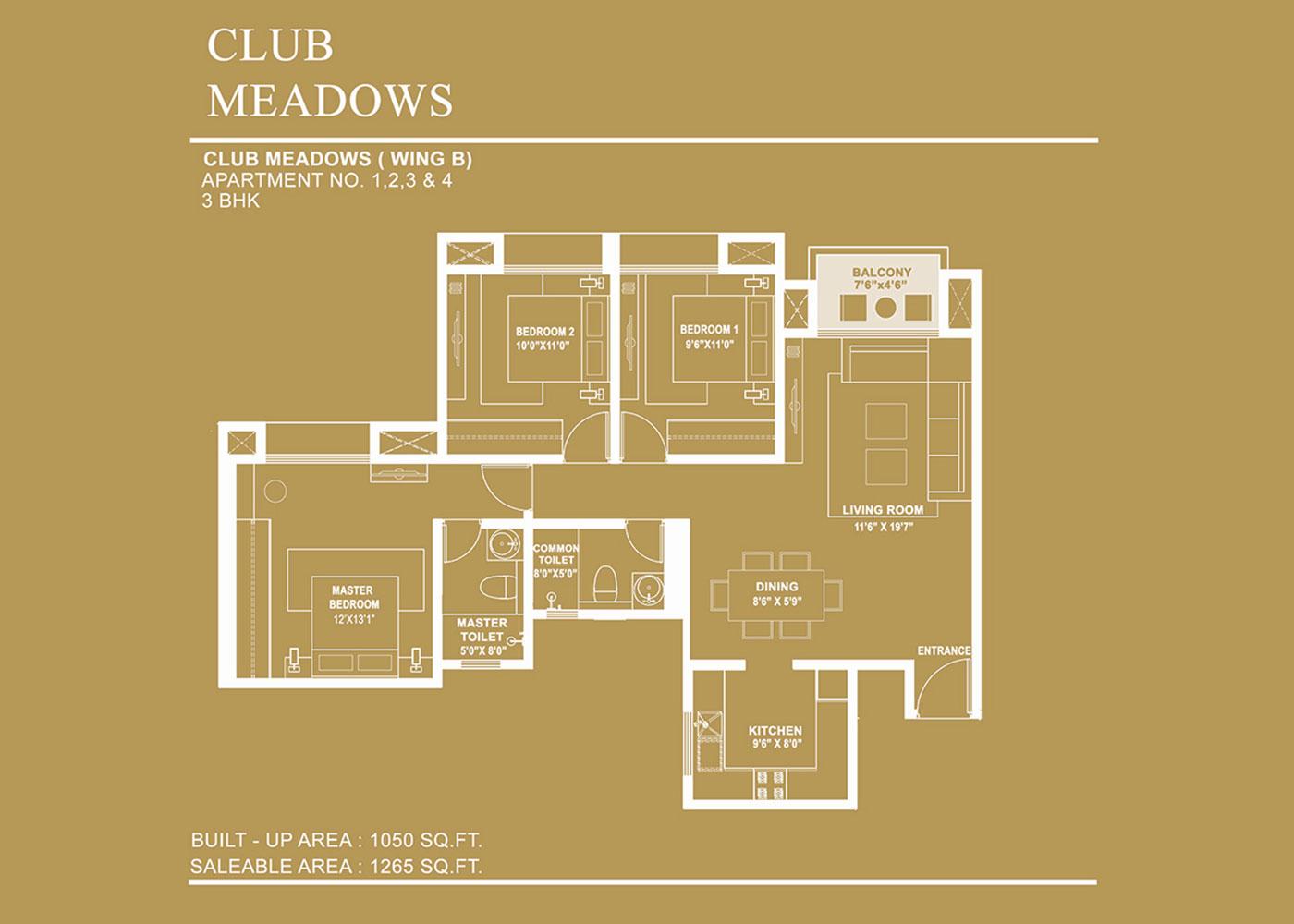 Hiranandani Club Meadows Floor Plan