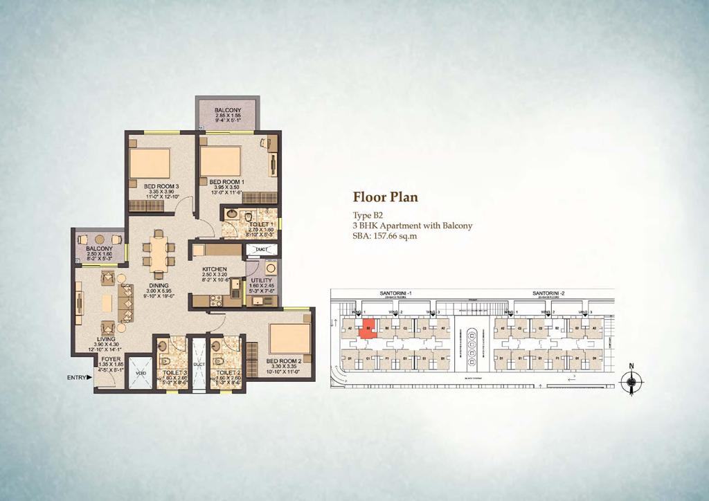 Sobha City Santorini Floor Plan