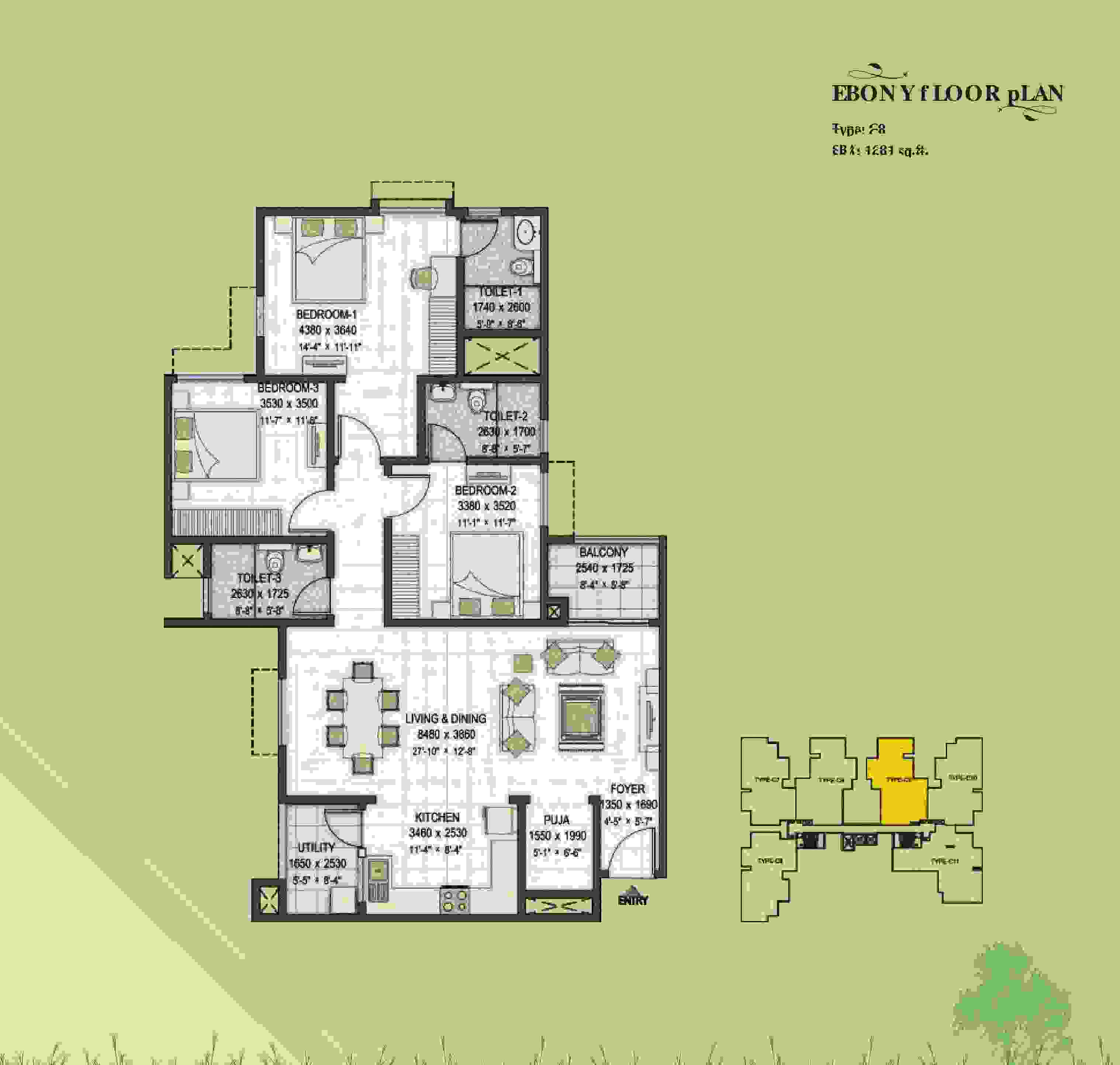 Sobha Forest View Ebony Floor Plan