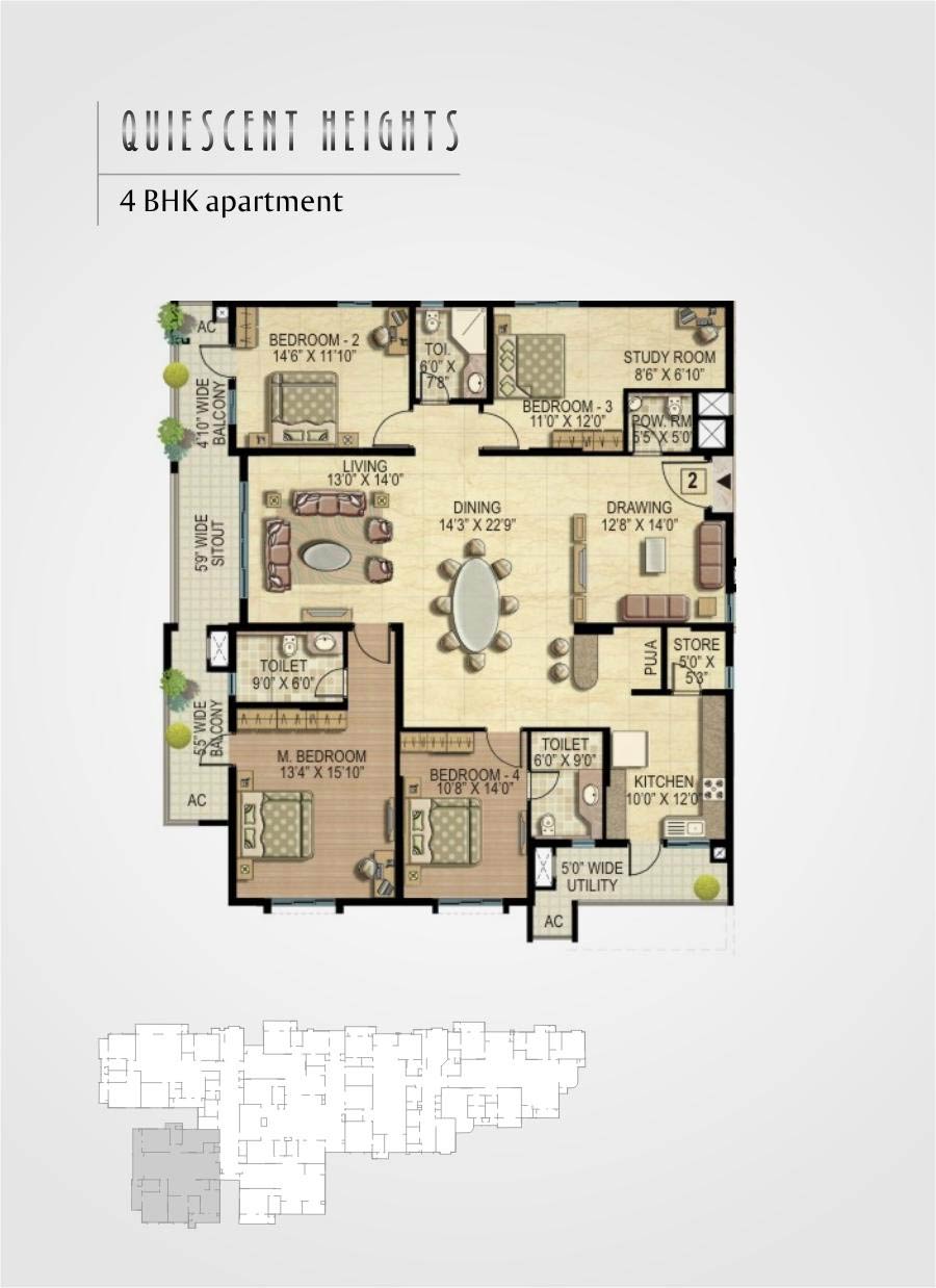 K Raheja Quiescent Heights Floor Plan