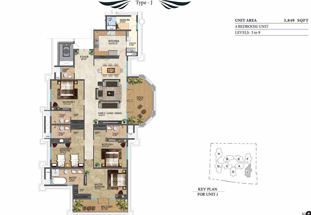 Prestige Leela Residences Floor Plan
