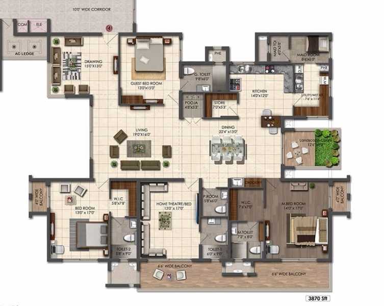 Aparna Sarovar Grande Floor Plan