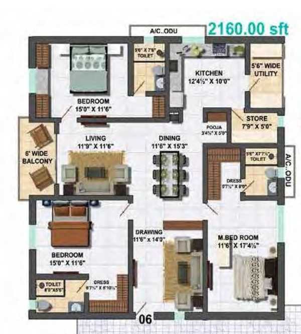 3 BHK Apartment 2160 Sq Ft For Sale in My Home Vihanga Hyderabad