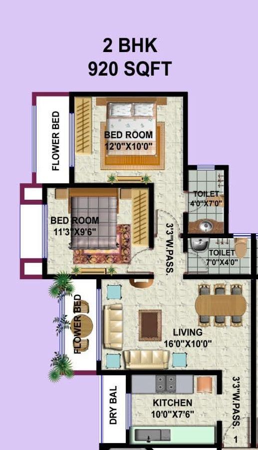 HDIL Galaxy Apartments Floor Plan