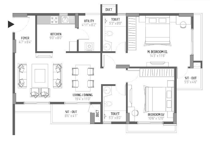 Goyal Orchid Lakeview Floor Plan