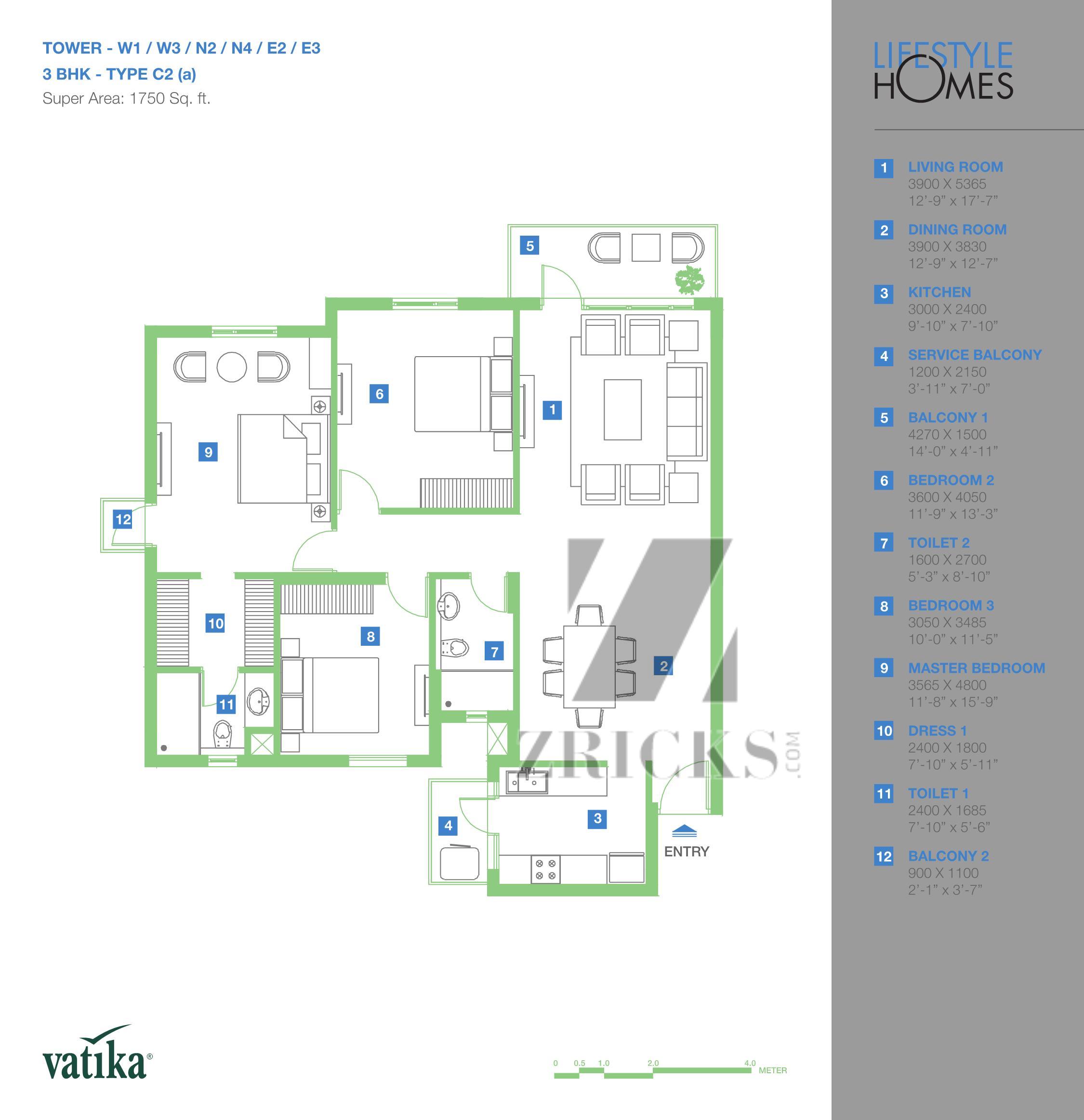 Vatika Lifestyle Homes Floor Plan