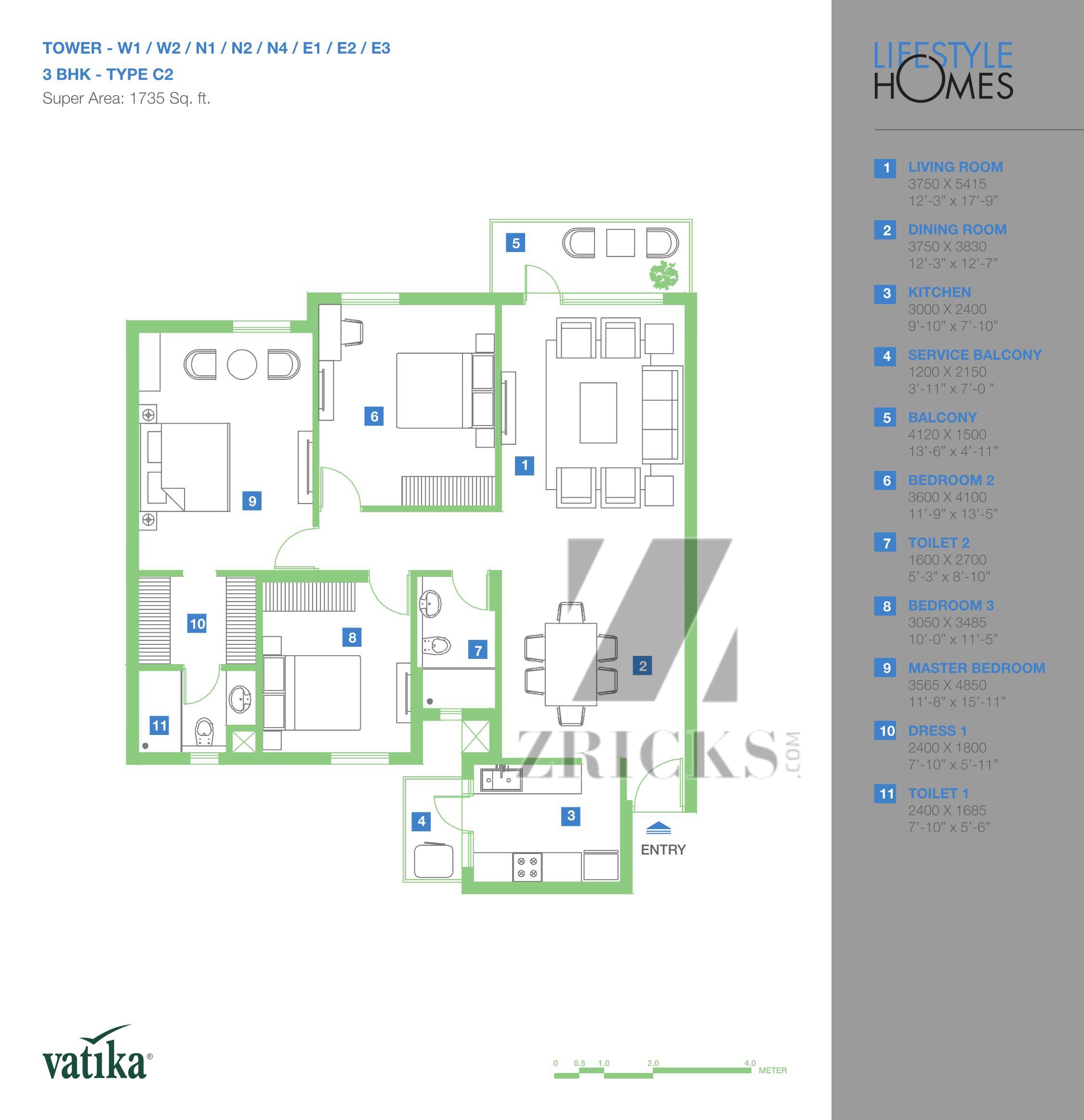 Vatika Lifestyle Homes Floor Plan