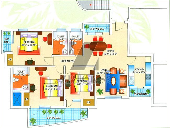 Mapsko Krishna Apra Gardens Floor Plan