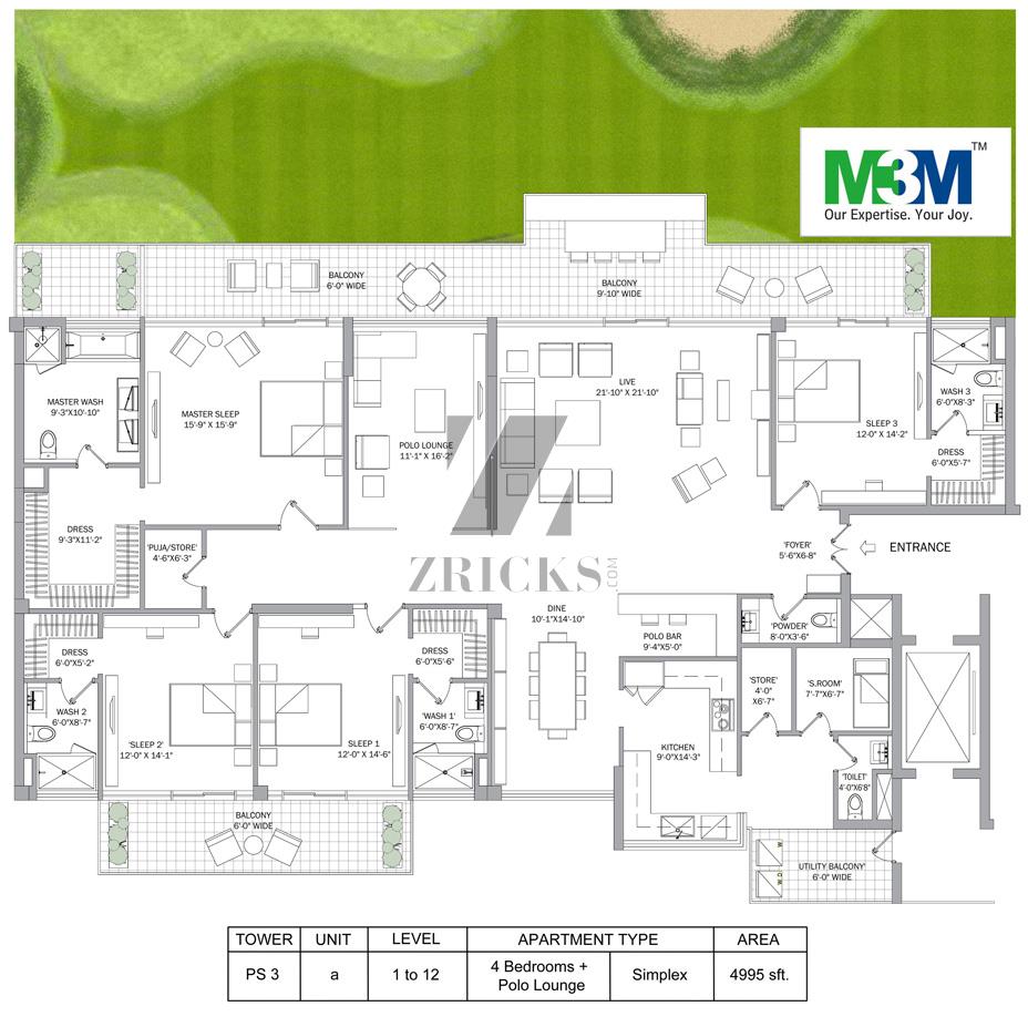M3M Polo Suites Floor Plan