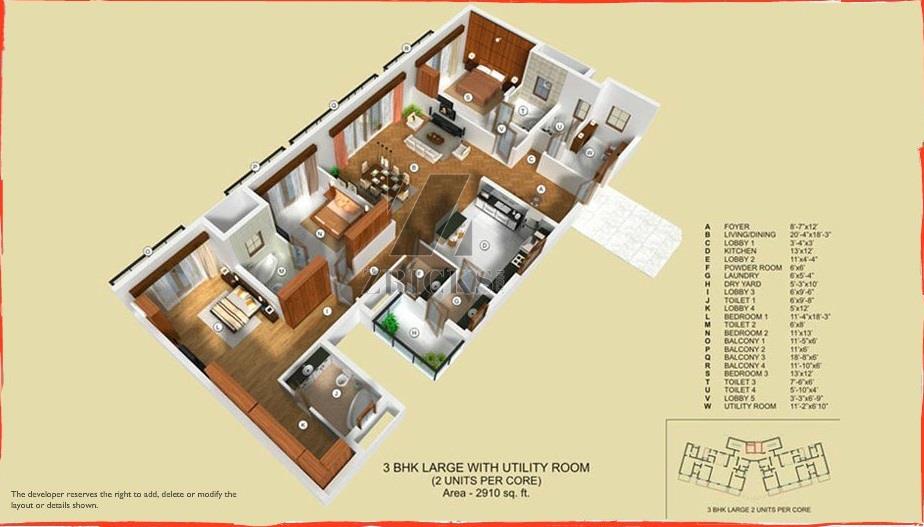Tata Raheja Raisina Residency Floor Plan