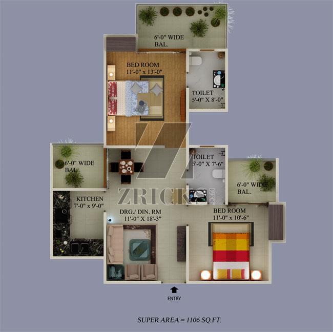 Supertech Ecovillage I Floor Plan