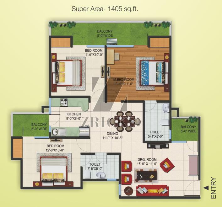 Supertech Czar Suites Floor Plan