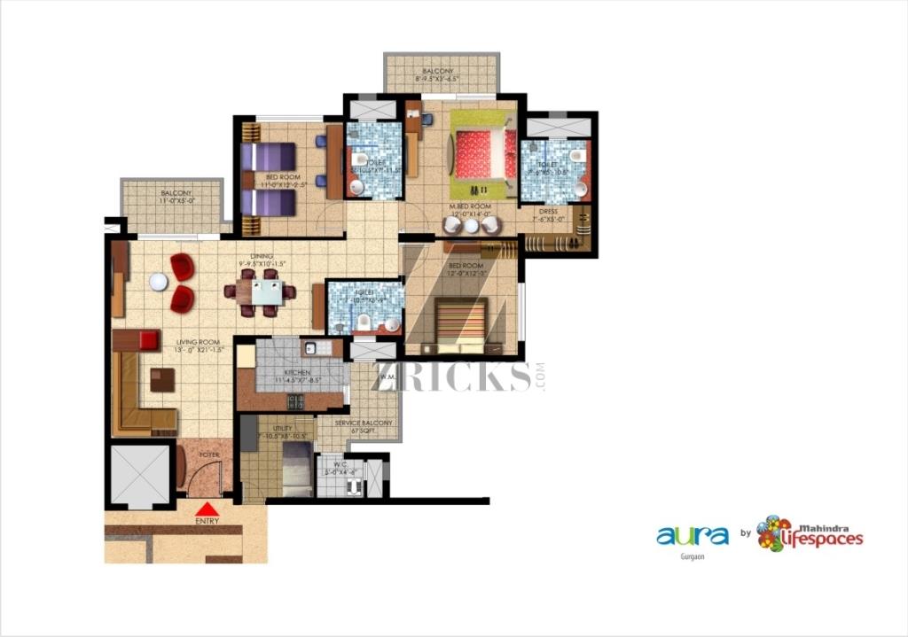 Mahindra Aura Floor Plan