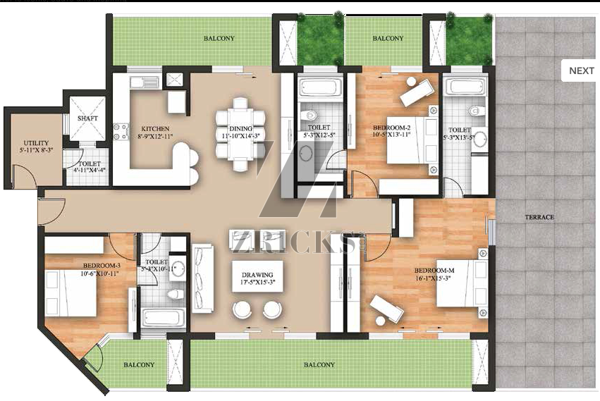 Raheja Revanta Royalty Floor Plan